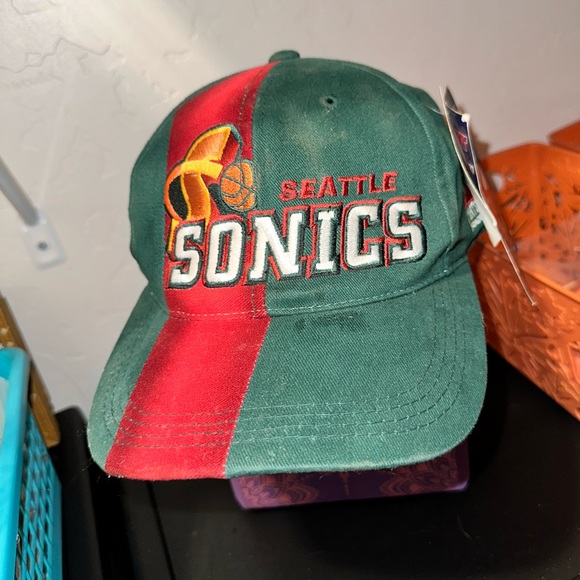 Vintage 90s Nwt Seattle SuperSonics Sports Specialties SnapBack Hat - Picture 2 of 7